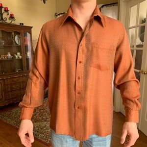 VINTAGE!! Jacquard silk dress shirt